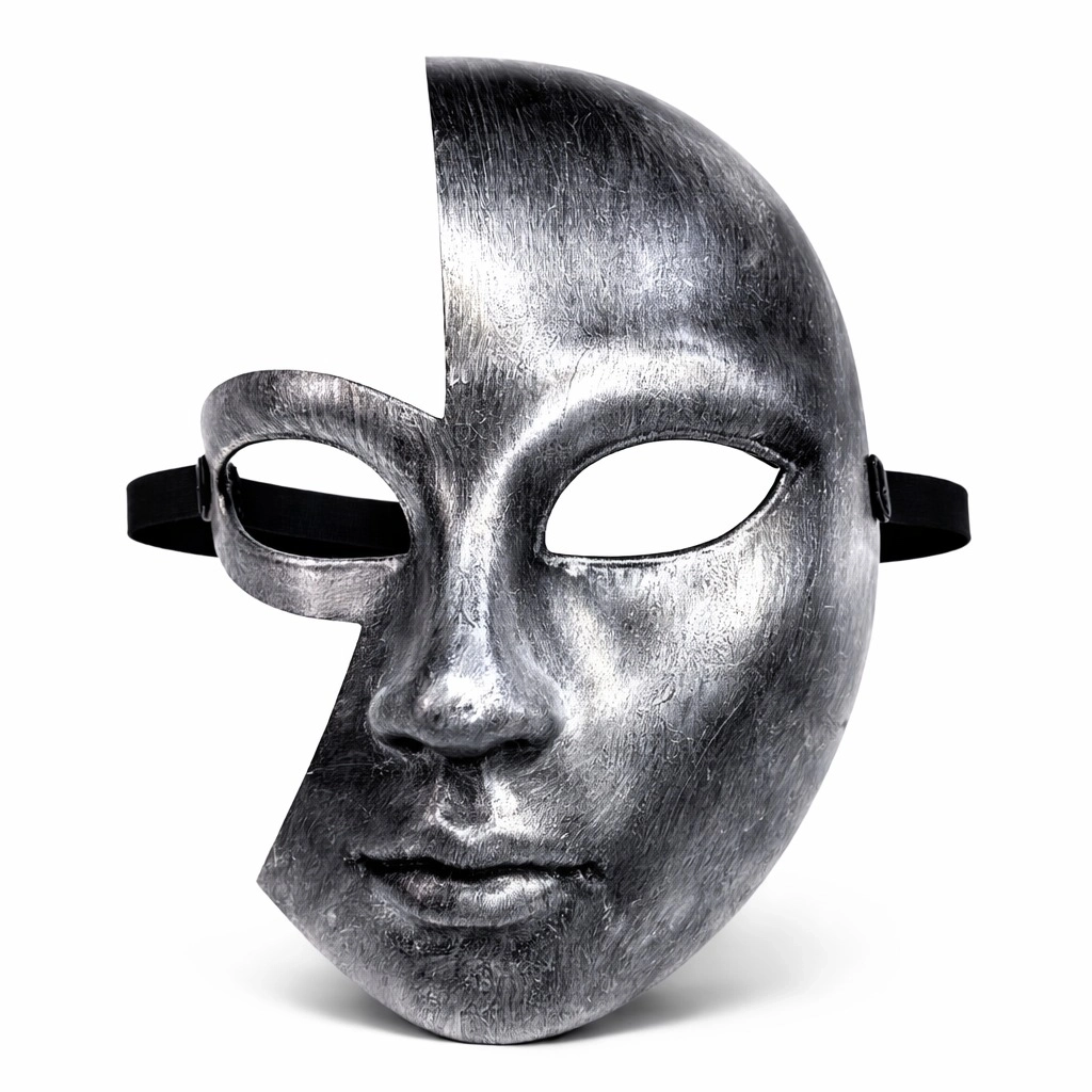 Antik Efektli Gümüş Yarım Yüz Parti Maskesi - Lisinya Antik Efektli Gümüş Yarım Yüz Parti Maskesi - Lisinya