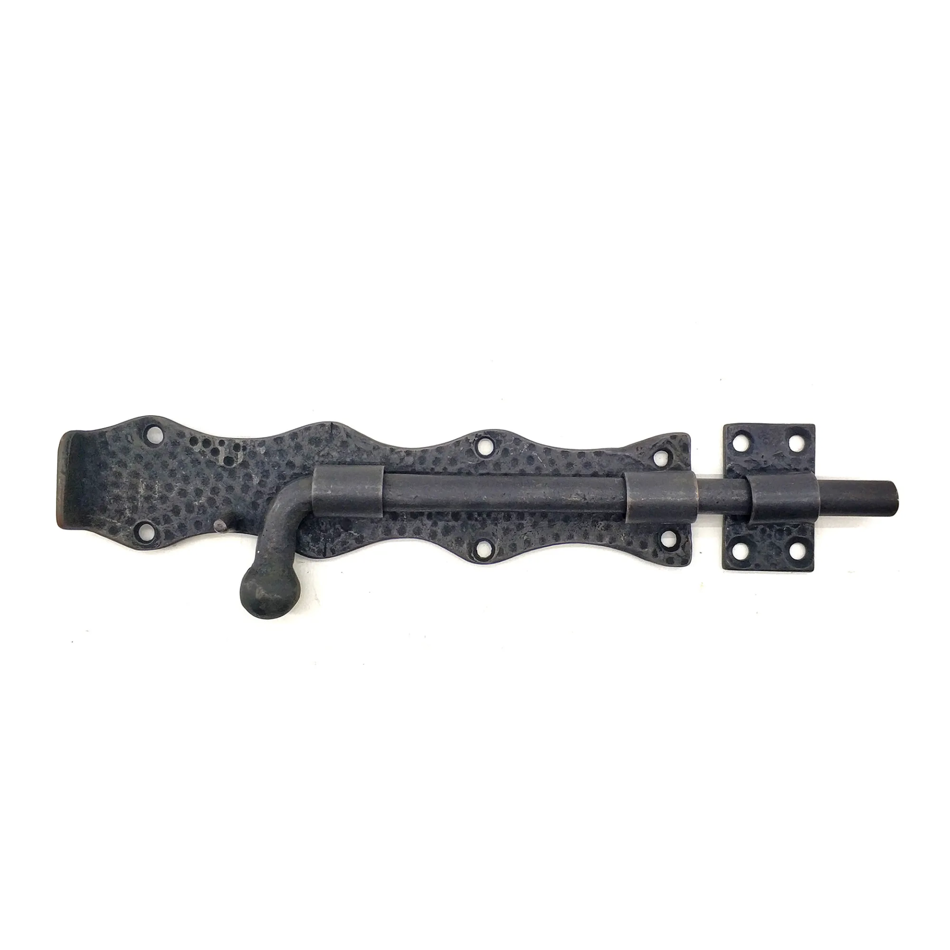 Antika Tarz Dekoratif Pirinç Dövme Kapı Sürgüsü - 20cm, Oksit - Lisinya Antika Tarz Dekoratif Pirinç Dövme Kapı Sürgüsü - 20cm, Oksit - Lisinya