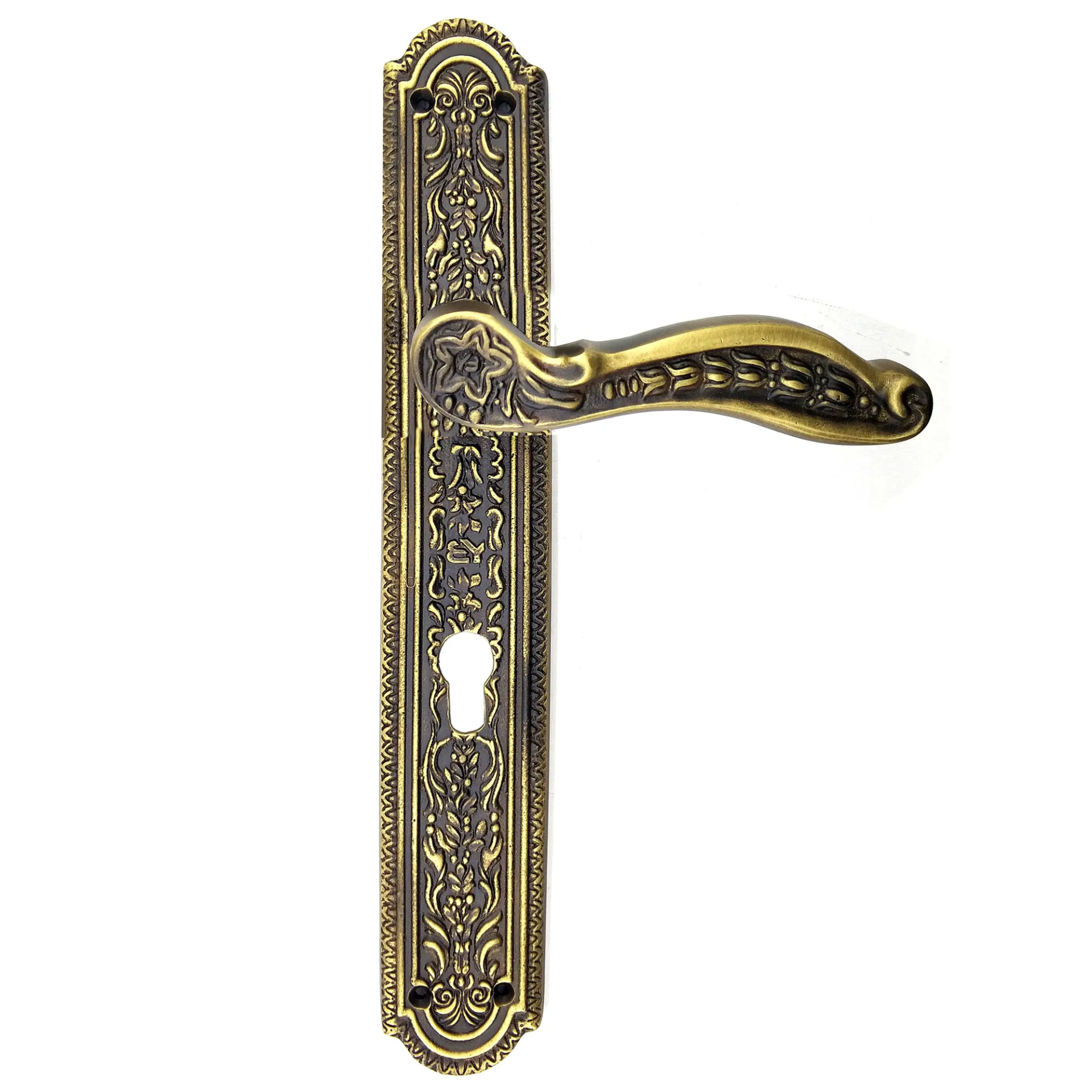 Antika Tarz Dekoratif Pirinç Ulu Model Desenli Yale, Dış Kapı Kolu - 354x57 Mm, Antik - Lisinya Antika Tarz Dekoratif Pirinç Ulu Model Desenli Yale, Dış Kapı Kolu - 354x57 Mm, Antik - Lisinya