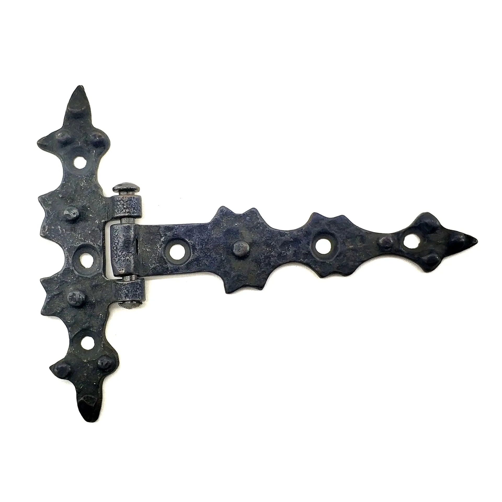 Antika Tarz Dekoratif Pirinç Yıldız Kuyruklu Menteşe - 85x110 Mm, Oksit - Lisinya