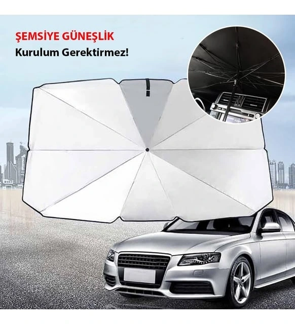 Araba Güneş Gölge Koruyucu Şemsiye Oto Ön Cam Güneşlik(145cm*79cm) - Lisinya