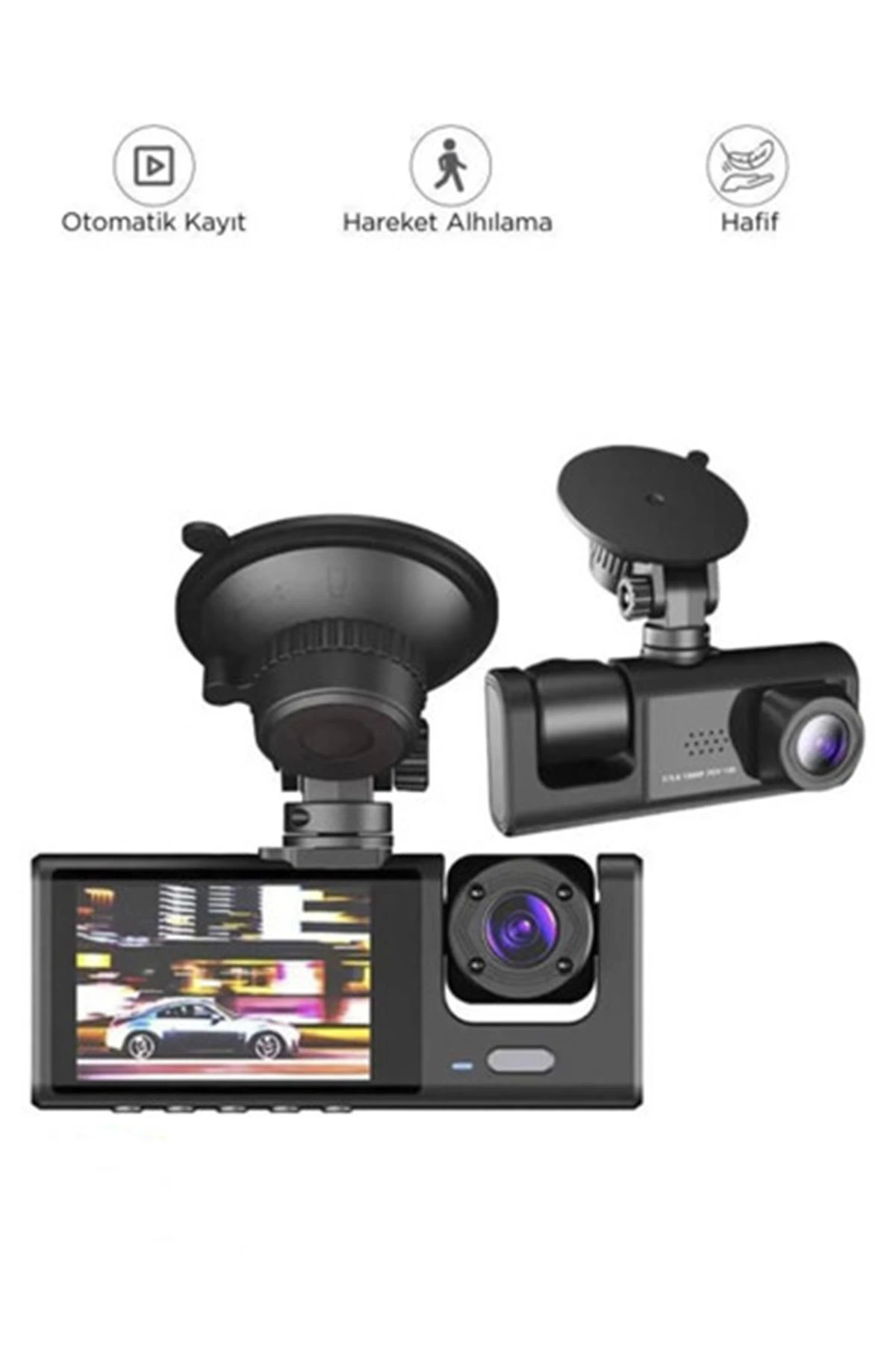 Araç İçi 1080p 3 Kameralı Lcd Ekranlı Gece Görüşlü , G-sensör , Geri Görüş Kamera - Lisinya Araç İçi 1080p 3 Kameralı Lcd Ekranlı Gece Görüşlü , G-sensör , Geri Görüş Kamera - Lisinya
