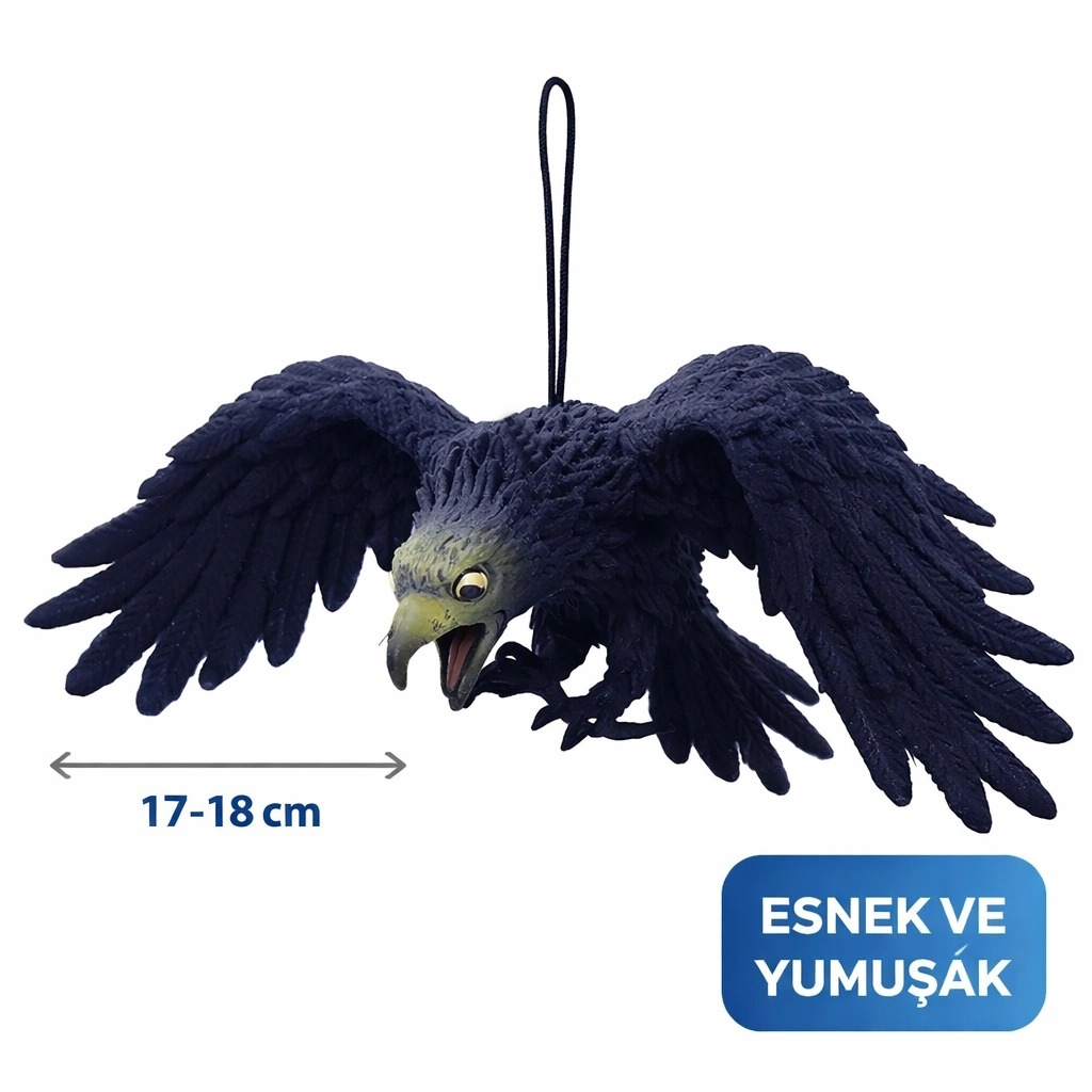 Asılabilir Lateks Kartal Dekor Süsü Siyah 17-18 Cm - Lisinya