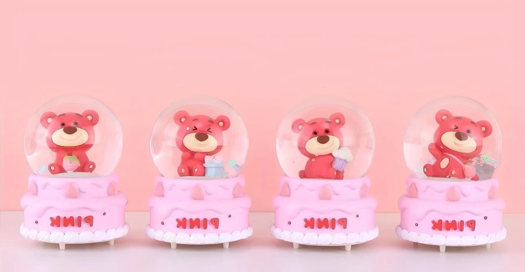 Ayıcıklı Işıklı Kar Küresi 7 Cm Alk3102 - Lisinya
