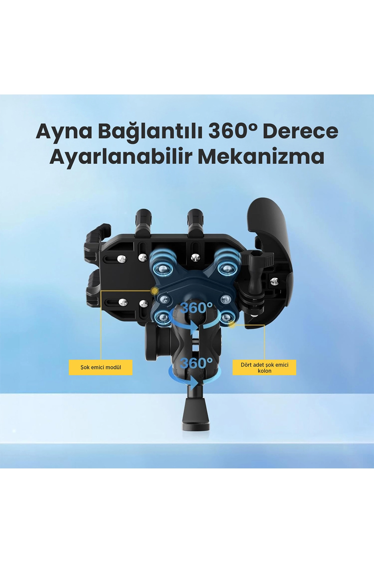 Ayna Bağlantılı Güneş Ve Yağmur Korumalı 360° Derece Ayarlanabilir Motosiklet Telefon Tutucu - Lisinya Ayna Bağlantılı Güneş Ve Yağmur Korumalı 360° Derece Ayarlanabilir Motosiklet Telefon Tutucu - Lisinya