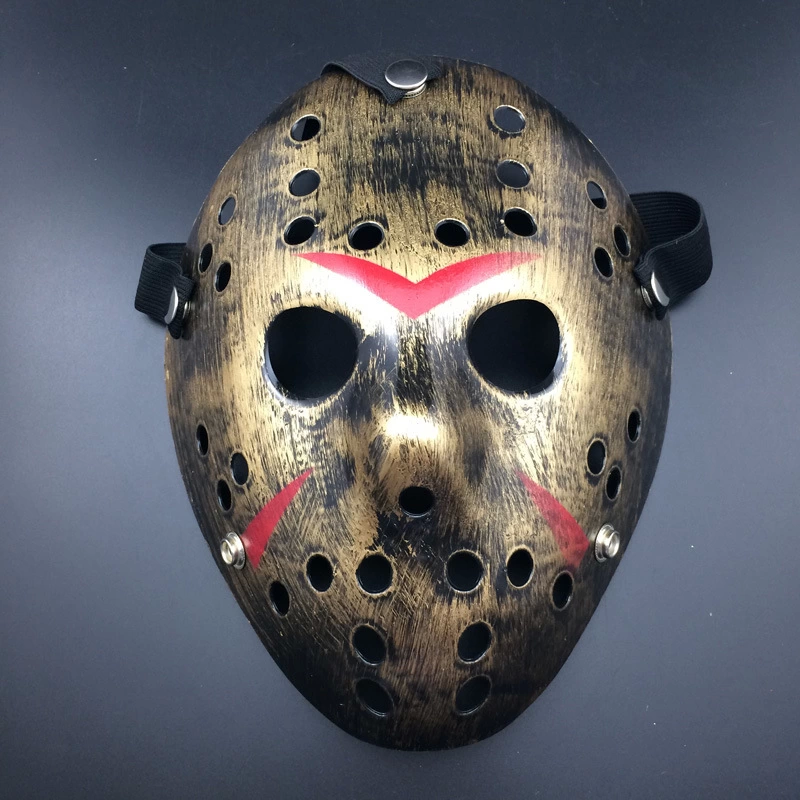 Bakır Renk Kırmızı Çizgili Tam Yüz Hokey Jason Maskesi Hannibal Maskesi - Lisinya Bakır Renk Kırmızı Çizgili Tam Yüz Hokey Jason Maskesi Hannibal Maskesi - Lisinya