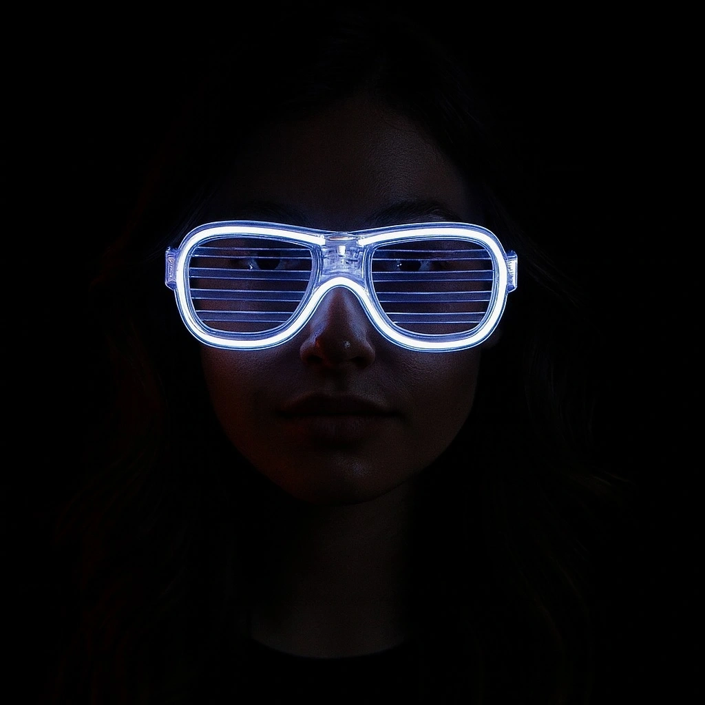 Beyaz Led Işıklı Parti Gözlüğü - Neon Glow Şerit Gözlük 3 Modlu - Lisinya Beyaz Led Işıklı Parti Gözlüğü - Neon Glow Şerit Gözlük 3 Modlu - Lisinya
