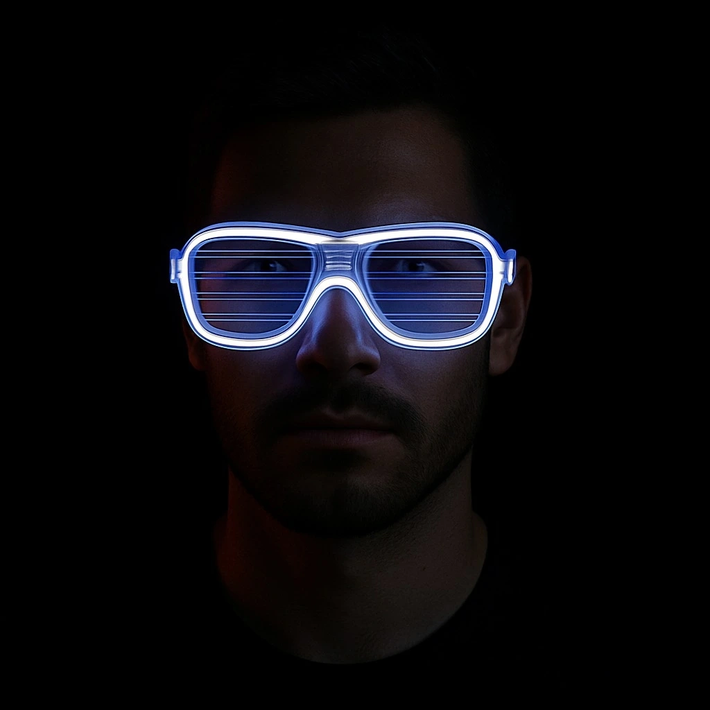 Beyaz Led Işıklı Parti Gözlüğü - Neon Glow Şerit Gözlük 3 Modlu - Lisinya Beyaz Led Işıklı Parti Gözlüğü - Neon Glow Şerit Gözlük 3 Modlu - Lisinya