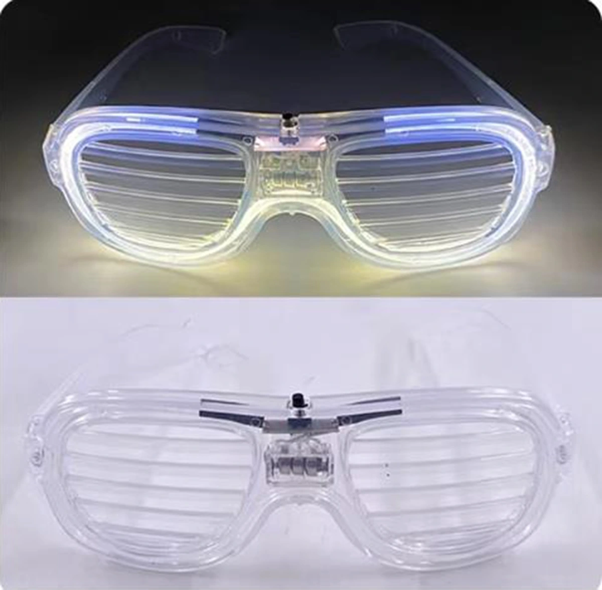 Beyaz Led Işıklı Parti Gözlüğü - Neon Glow Şerit Gözlük 3 Modlu - Lisinya Beyaz Led Işıklı Parti Gözlüğü - Neon Glow Şerit Gözlük 3 Modlu - Lisinya