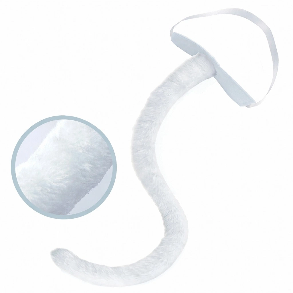 Beyaz Peluş Kuyruk Şekil Verilebilir 70 Cm - Lisinya