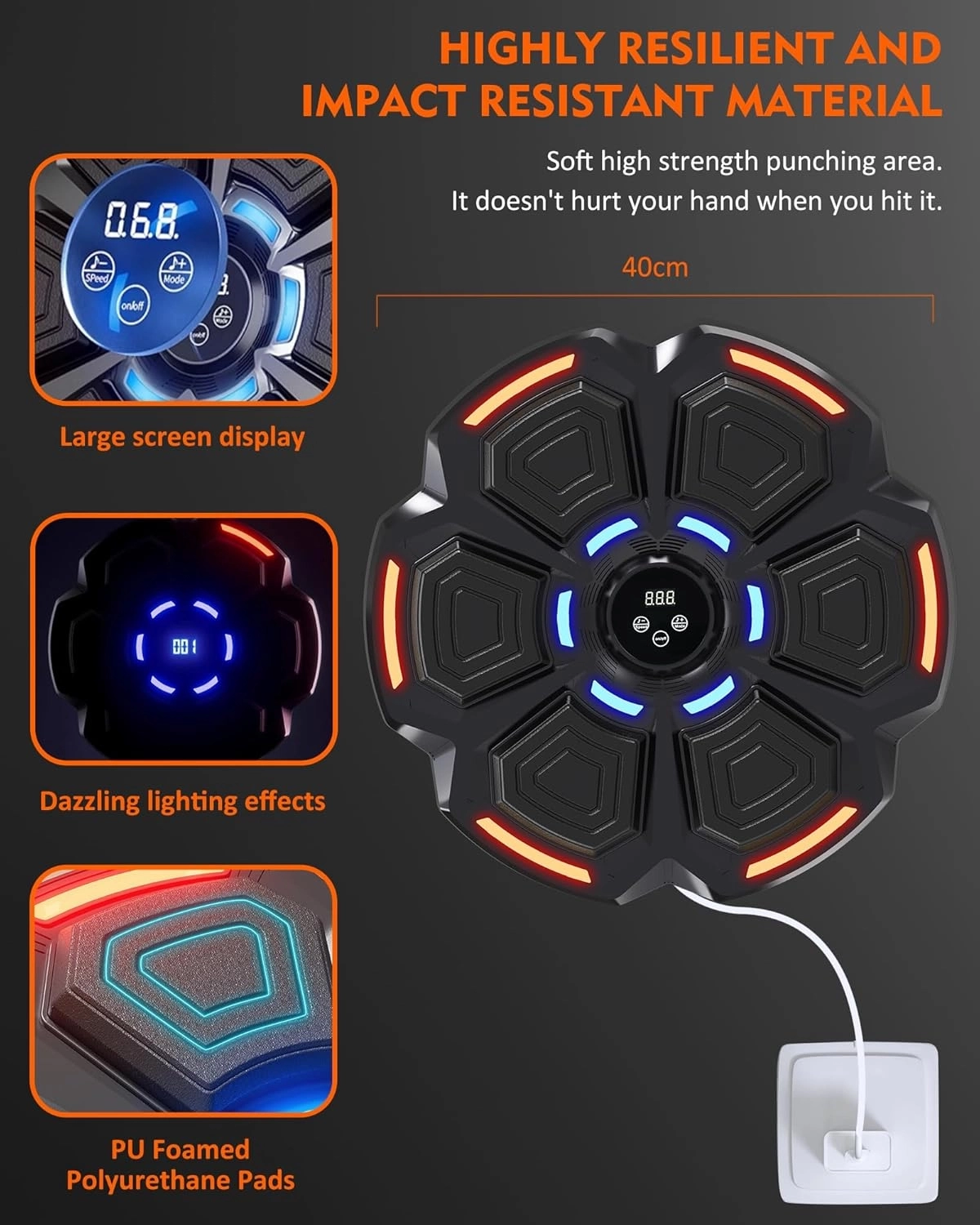 Bluetooth Hoparlör Özellikli Duvar Boks Makinesı  9 Mod Seviye Ayarlı  Müzikli Boks Makinesı - Lisinya