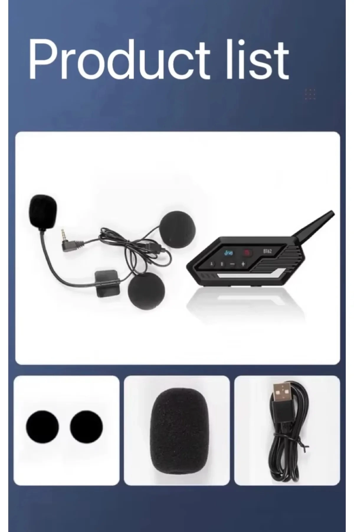 Bt62 Motosiklet Kask Kulaklığı Bluetooth Intercom 2 Intercom Bağlantılı - Lisinya Bt62 Motosiklet Kask Kulaklığı Bluetooth Intercom 2 Intercom Bağlantılı - Lisinya