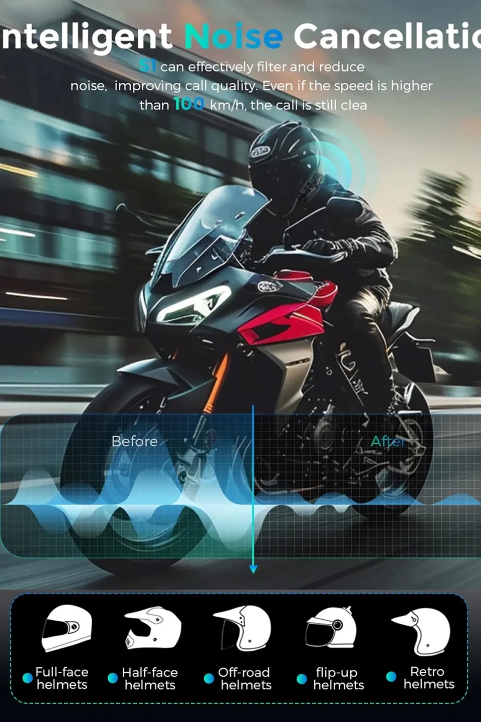 Bt68 Motosiklet Kask Bluetooth Kulaklık 1080p Kamera Ses Kontrolü Video Kayıt Özellikli İntercom - Lisinya