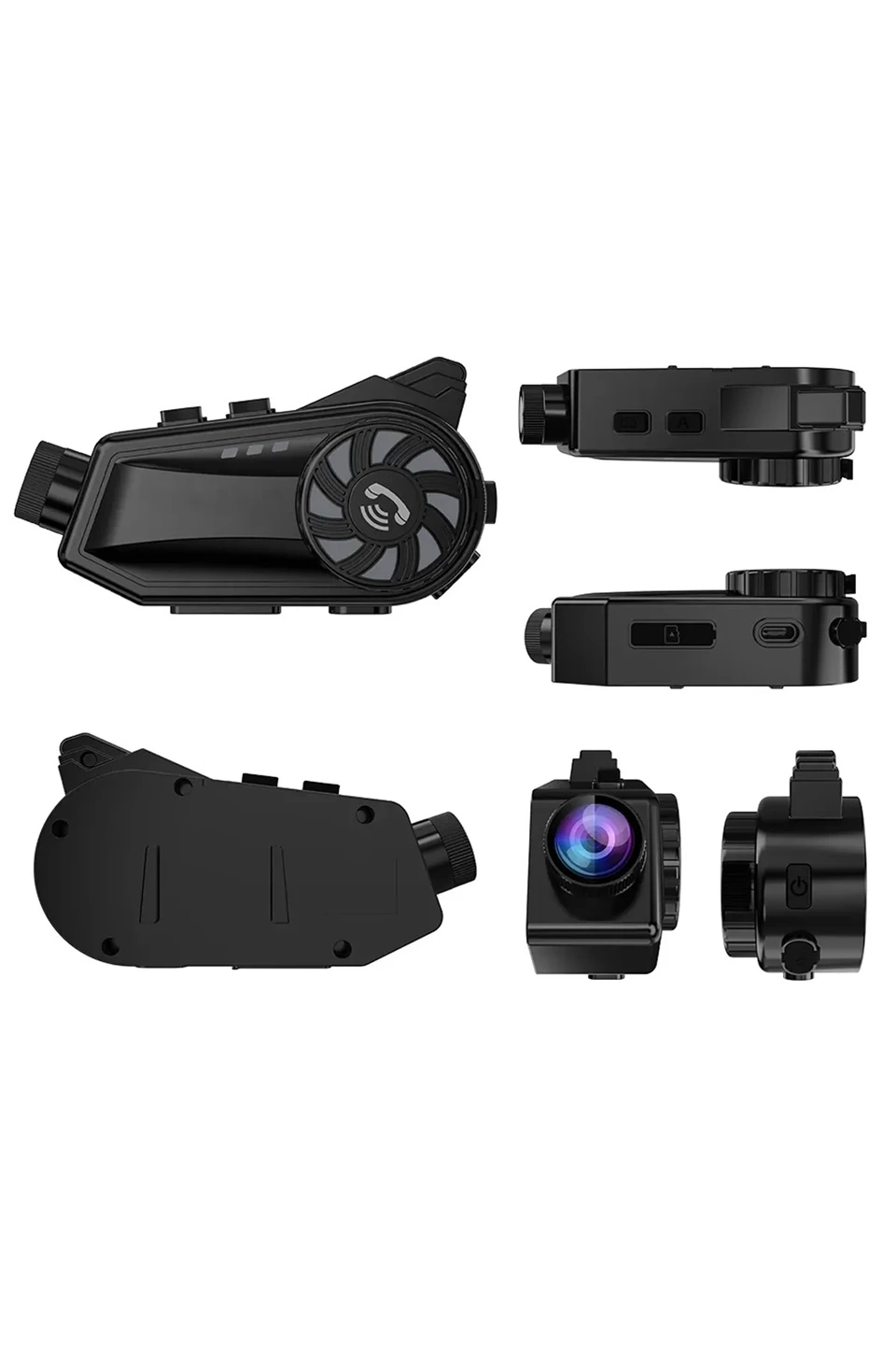 Bt68 Motosiklet Kask Bluetooth Kulaklık 1080p Kamera Ses Kontrolü Video Kayıt Özellikli İntercom - Lisinya