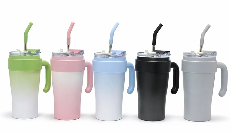 Buz Mavisi Isı Muhafazalı Kulplu Ve Pipetli Çelik Termos Kupa Alk4633 - Lisinya