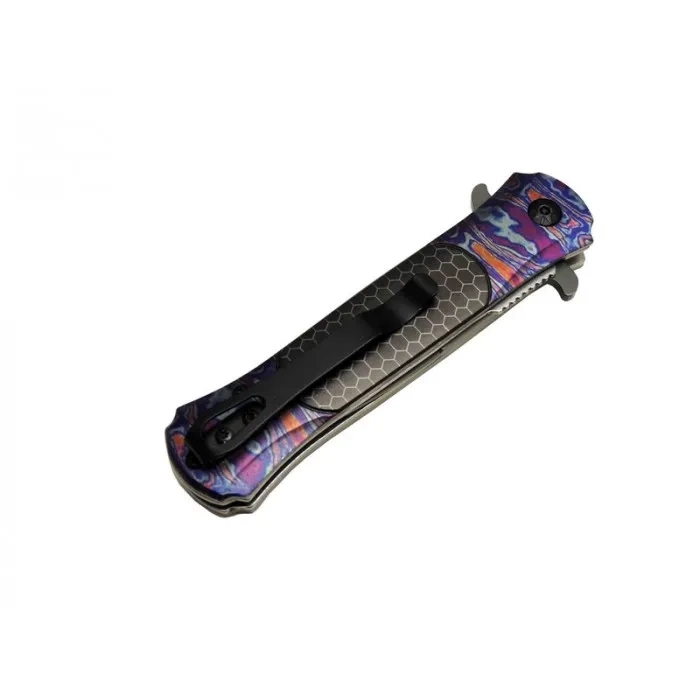 Çakı Mor 22 Cm Yarı Otomatik , Kemerlikli - Lisinya