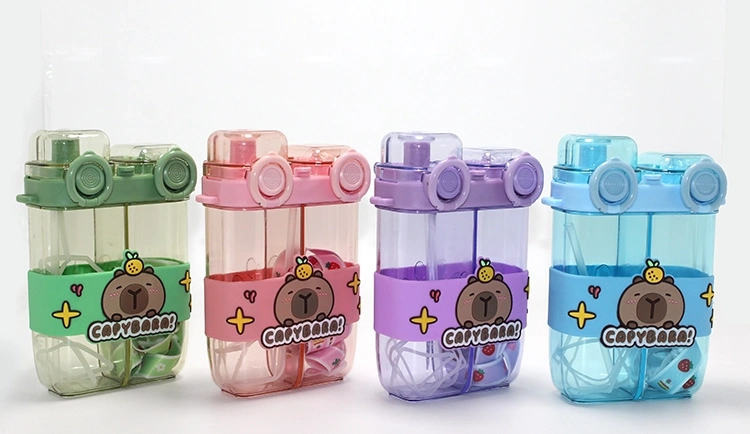 Capybara Çift Bölmeli Pipetli Matara & Suluk Alk5108 - Lisinya