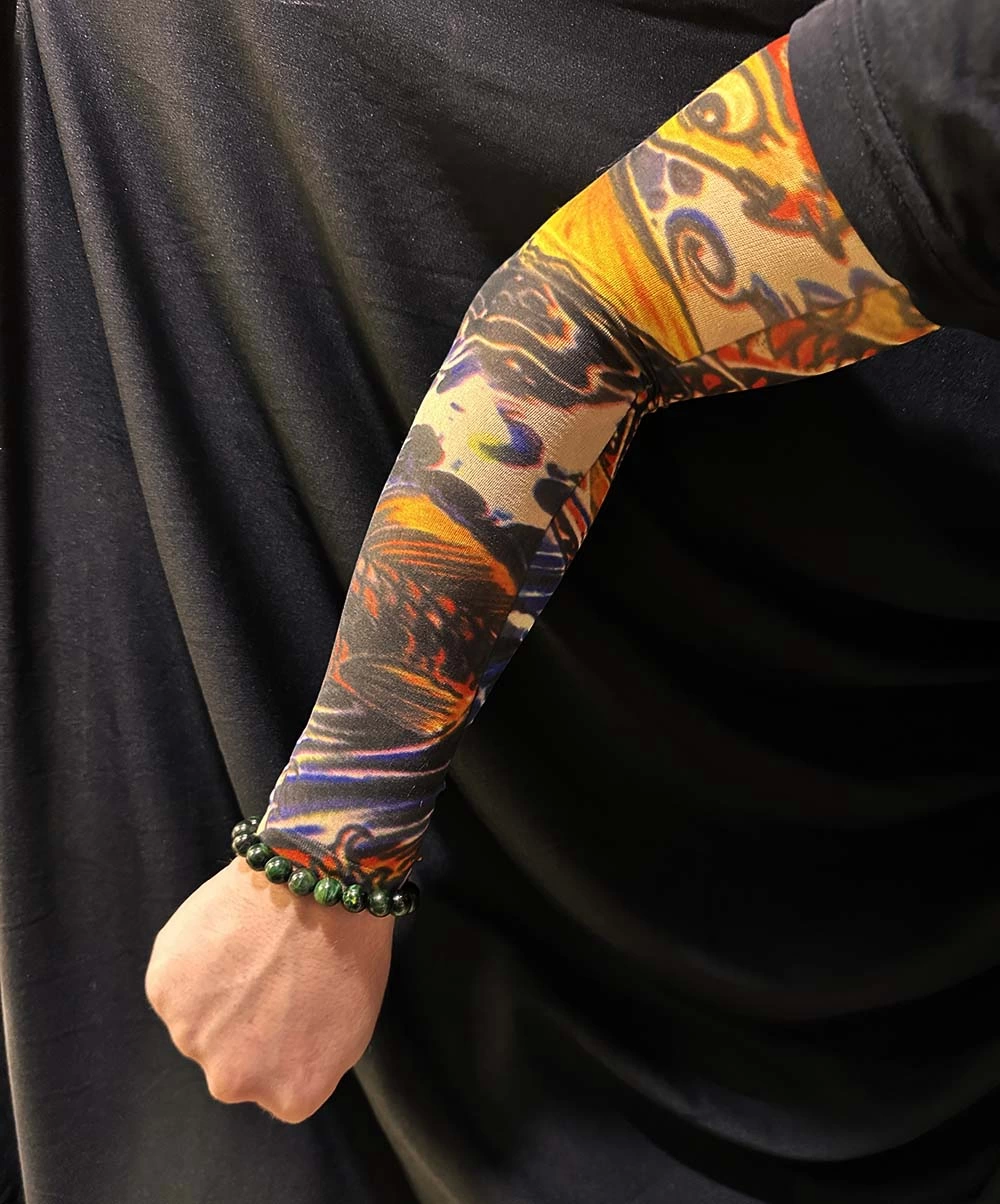 Çorap Dövme Giyilebilir Kol Bacak Dövmesi Likralı 2 Adet Model 27 - Lisinya