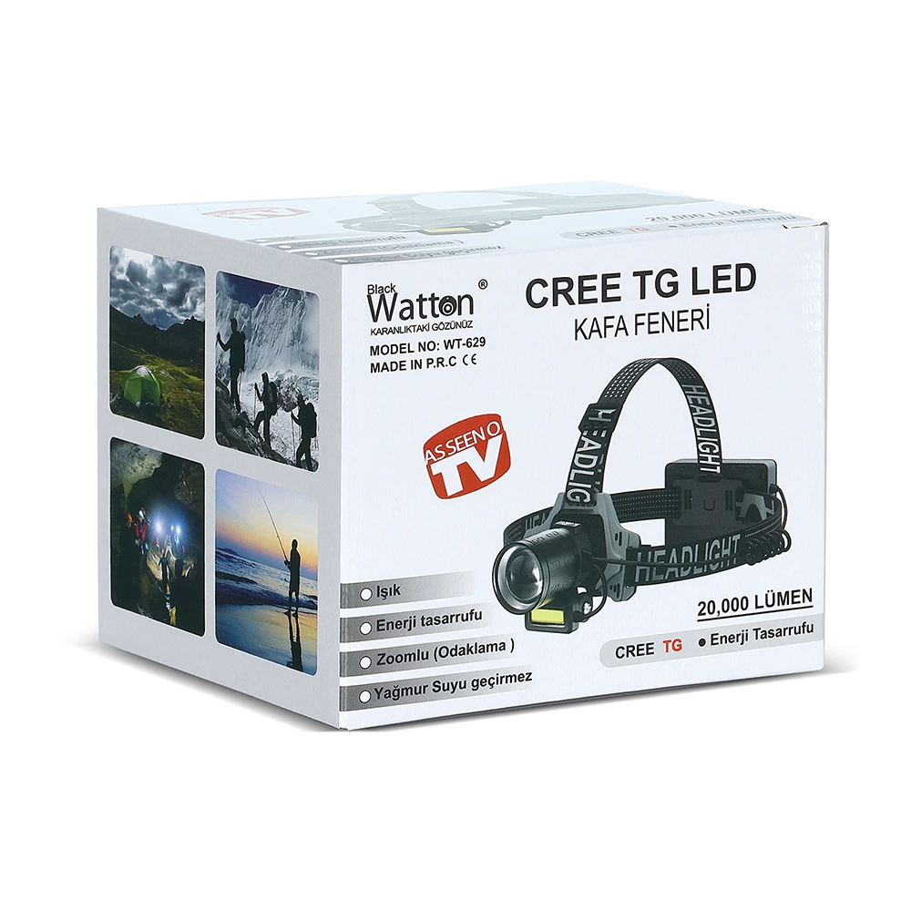 Cree Tg 20,000 Lümen Şarjlı Kafa Lambası Wt-629 - Lisinya Cree Tg 20,000 Lümen Şarjlı Kafa Lambası Wt-629 - Lisinya