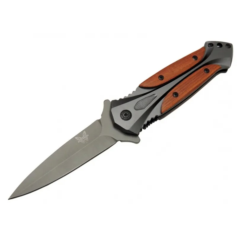 Da27b Gri Sivri Kamp Çakı 20cm - Yarı Otomatik, Kemerlikli, Kutulu, Ahşap - Metal Sap - Lisinya Da27b Gri Sivri Kamp Çakı 20cm - Yarı Otomatik, Kemerlikli, Kutulu, Ahşap - Metal Sap - Lisinya