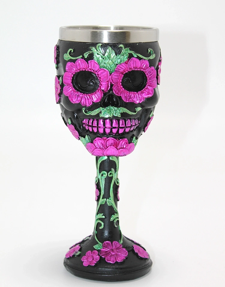 Day Of The Dead Şeker Kurukafa Tasarımlı 3d Çelik Kadeh Bardak Alk4377 - Lisinya