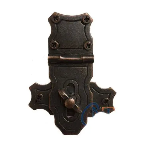 Dekoratif Anahtarlı Sandık Askısı - 40x55mm, Oksit, 100 Adet - Lisinya
