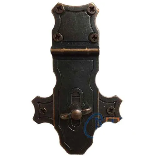 Dekoratif Anahtarlı Sandık Askısı - 40x65mm, Oksit, 100 Adet - Lisinya