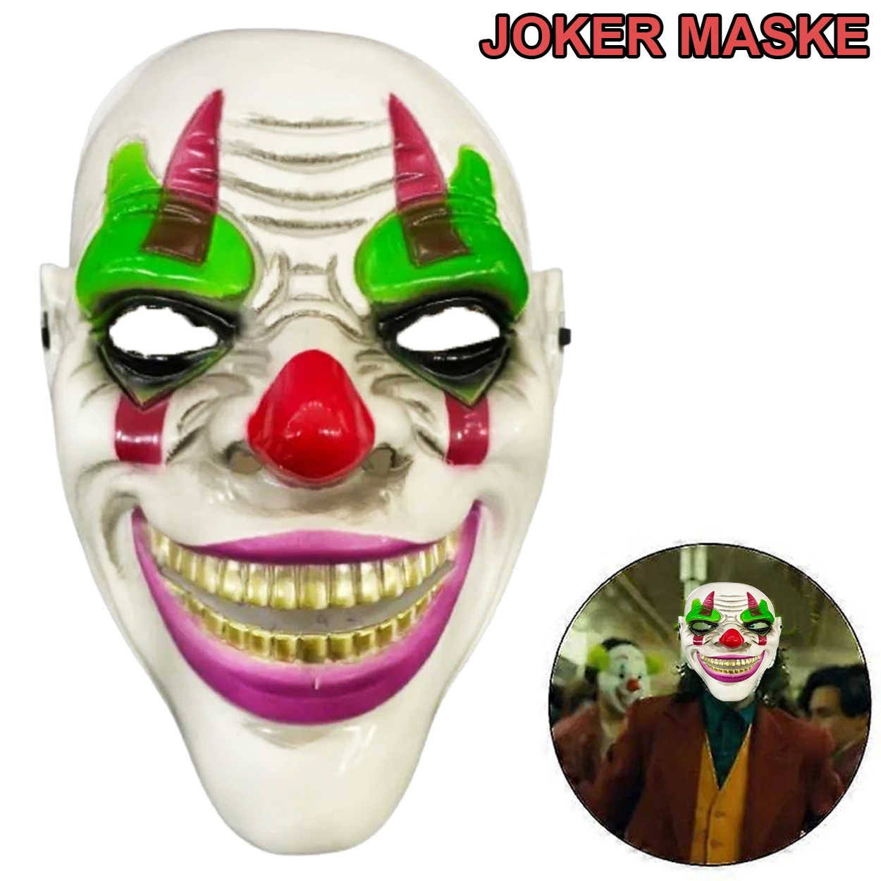 Delirten Gülüş Psikopat Palyaço Temalı Joker Maskesi - Lisinya