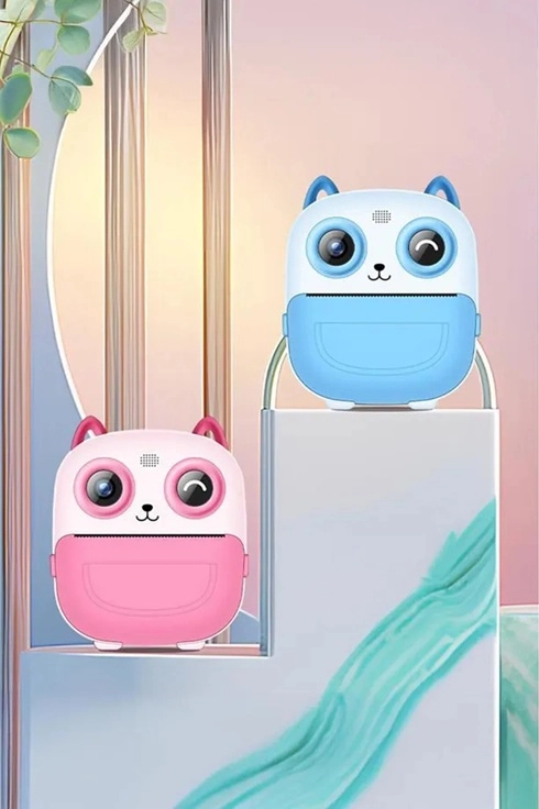 Dijital Video Fotoğraf App Destekli Çocuk Kamerası Termal Resim Kağıt Baskılı Yazıcı Pembe - Lisinya