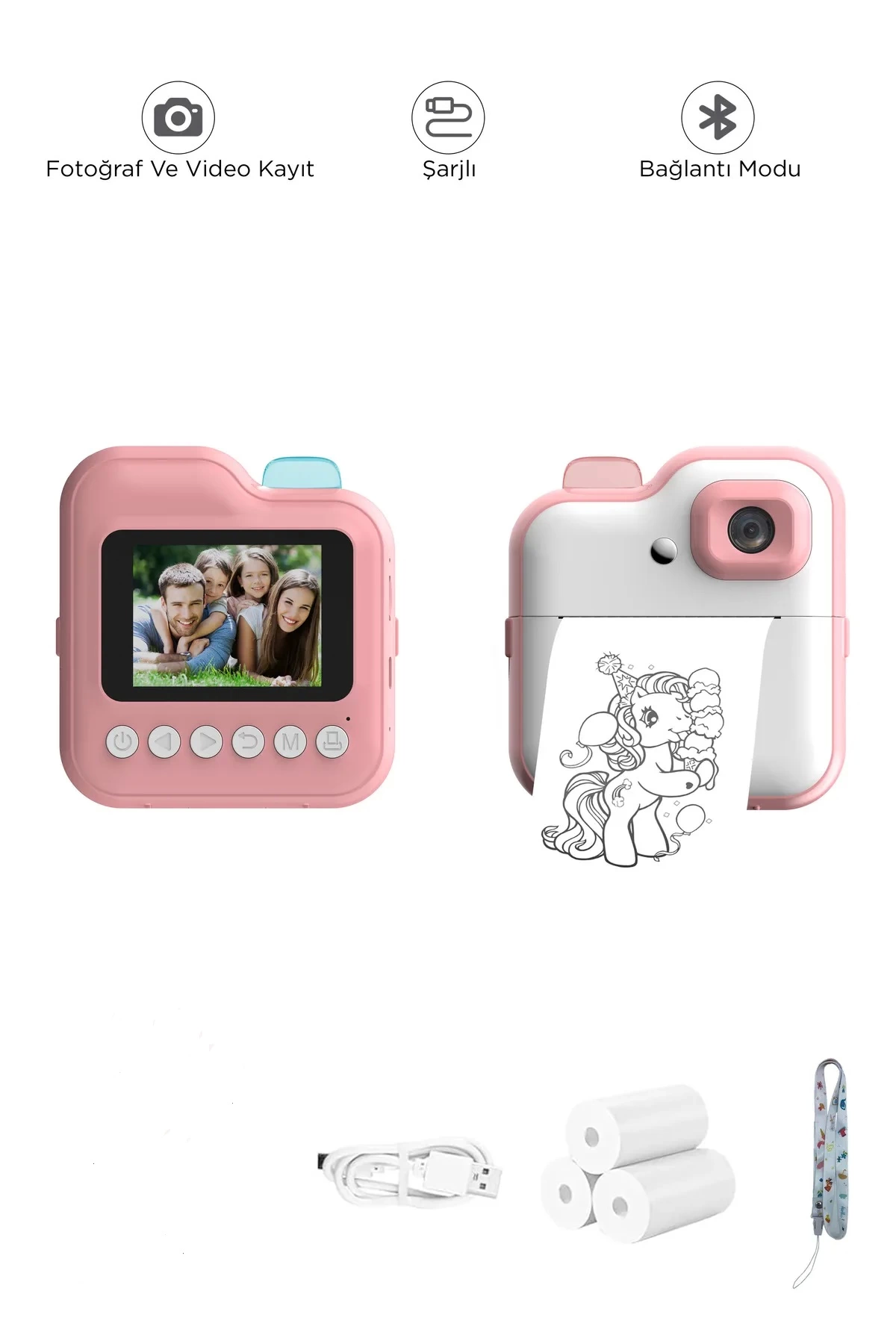Dijital Video Kayıt Fotoğraf Çocuk Kamerası Anlık Termal Resim Kağıt Baskılı - Lisinya Dijital Video Kayıt Fotoğraf Çocuk Kamerası Anlık Termal Resim Kağıt Baskılı - Lisinya