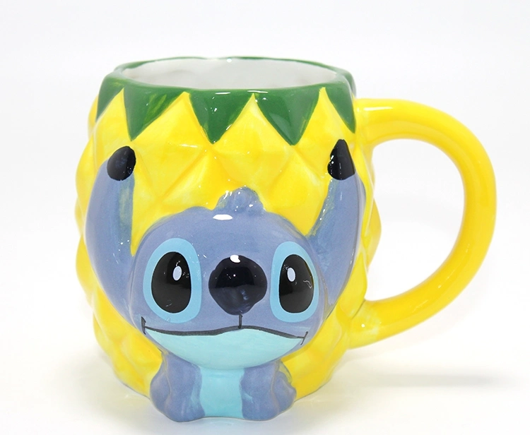 Disney Stitch Ananas (pineapple) Tasarımlı 3d Kabartmalı Kupa Bardak Alk4546 - Lisinya