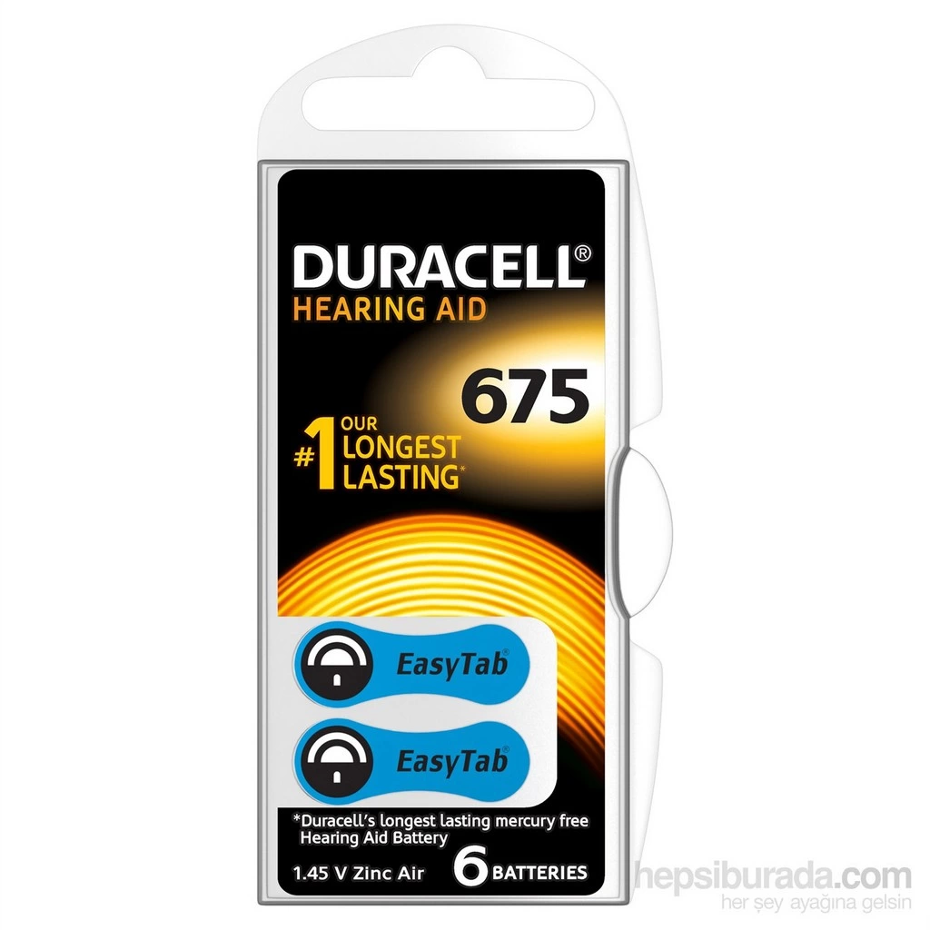 Duracell 675 Numara 6 Lı İşitme Cihazı Pili - Lisinya 675 Numara 6 Lı İşitme Cihazı Pili - Lisinya
