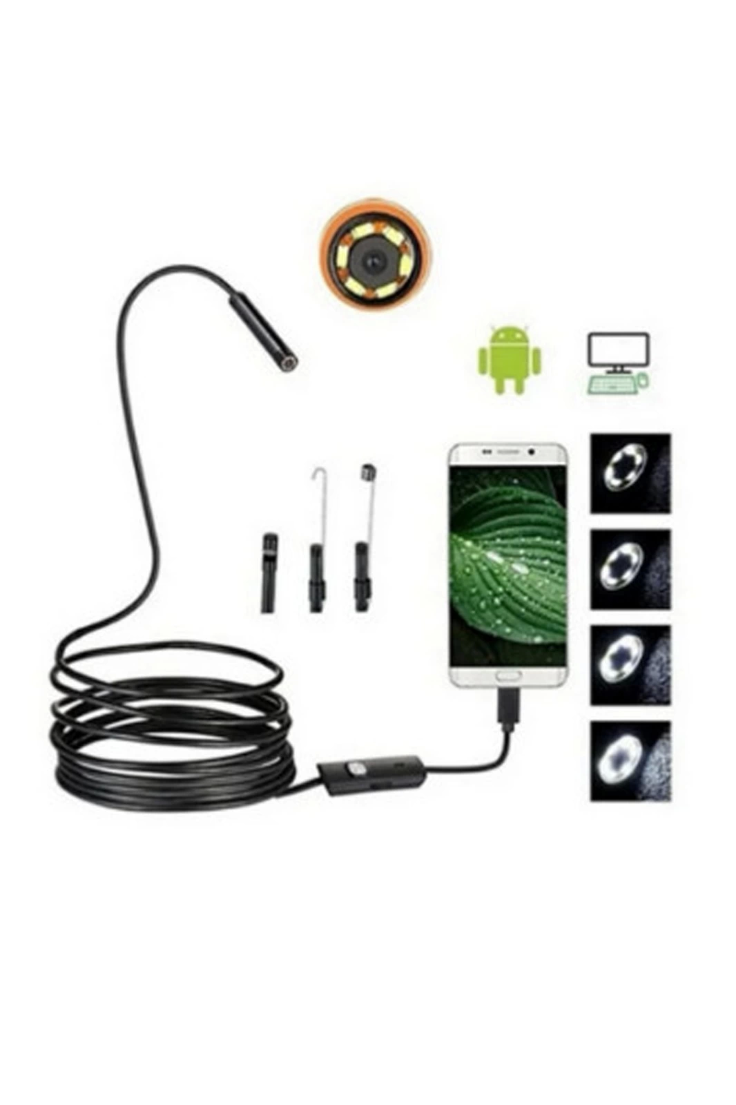 Endoskop 3 İn 1 Yılan Kamera Usb Micro Usb Type-c 20 Metre Sert Kablo - Lisinya Endoskop 3 İn 1 Yılan Kamera Usb Micro Usb Type-c 20 Metre Sert Kablo - Lisinya