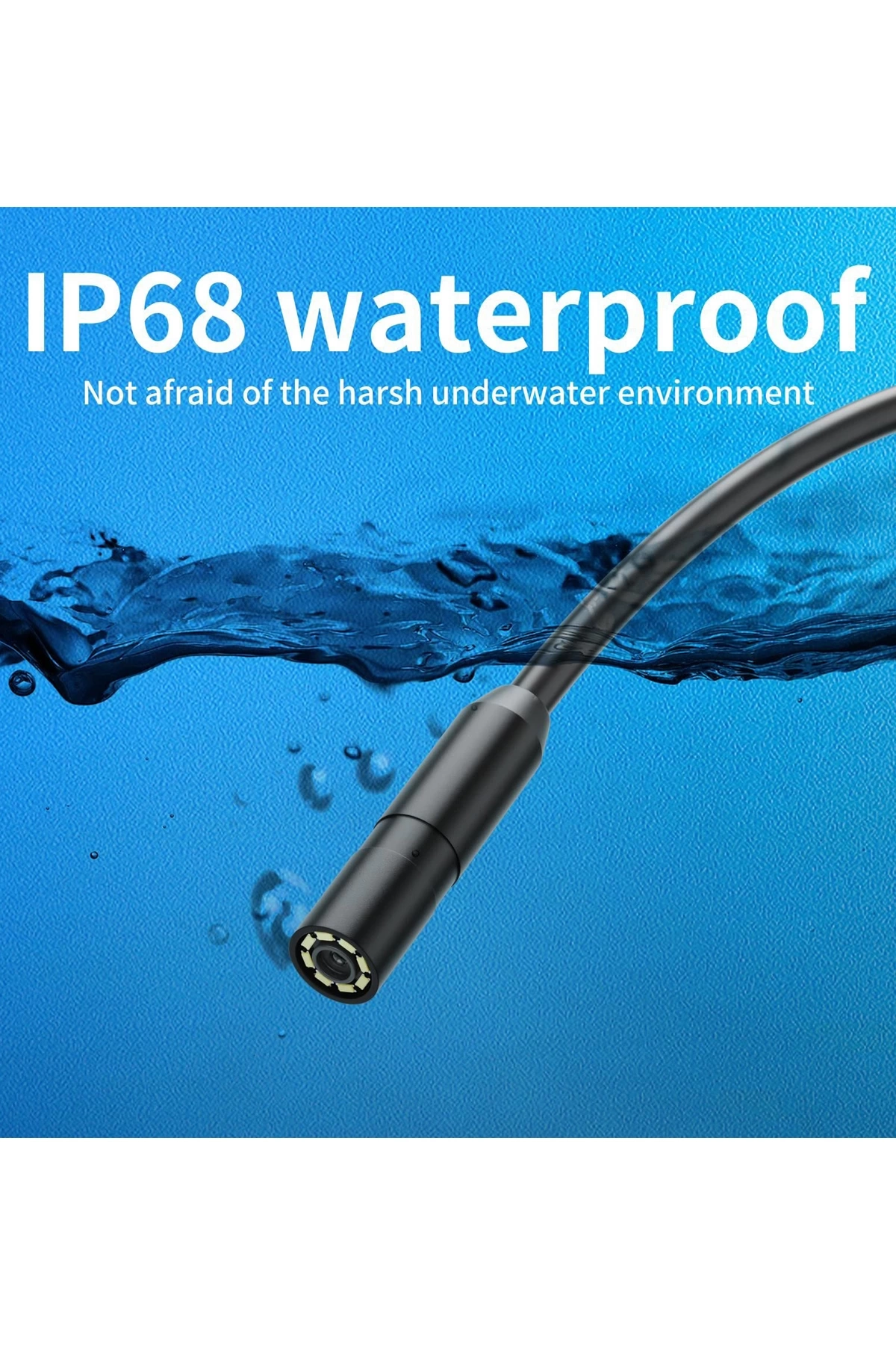 Endoskop Yılan Video Kamera İos Uyumlu Led’li 5 Metre 7 Mm Sert Kablo 2mp Full Hd - Lisinya