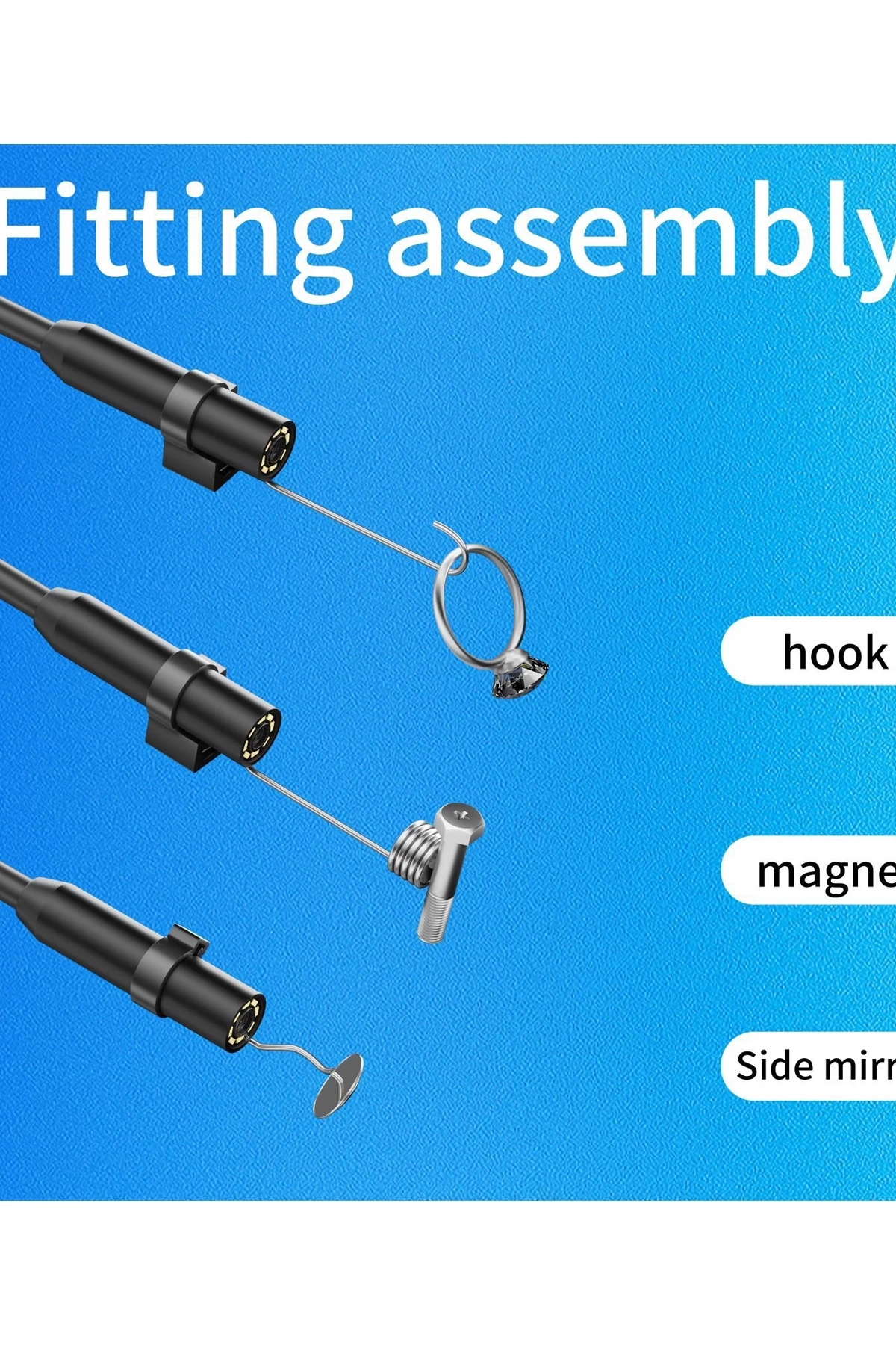 Endoskop Yılan Video Kamera İos Uyumlu Led’li 5 Metre 7 Mm Sert Kablo 2mp Full Hd - Lisinya