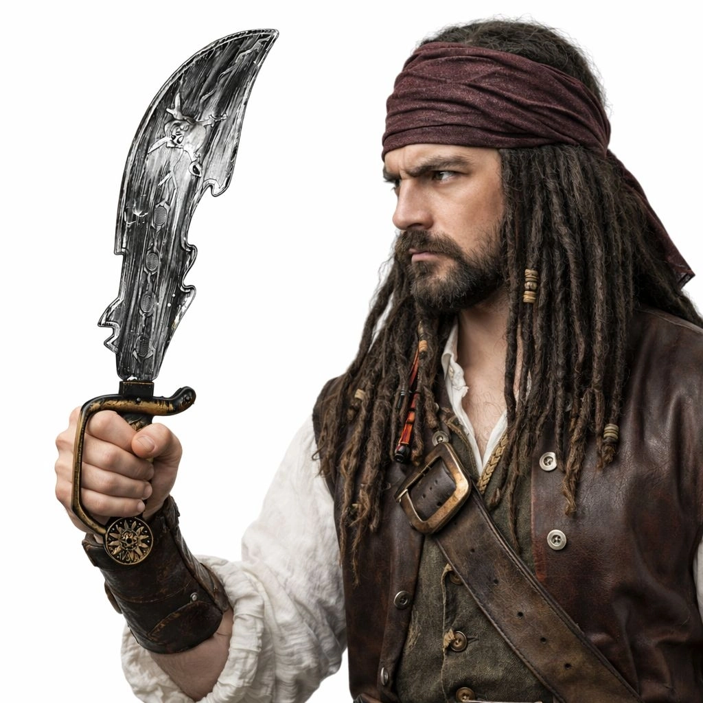 Eskitme Detaylı Plastik Korsan Kılıcı 45 Cm - Lisinya