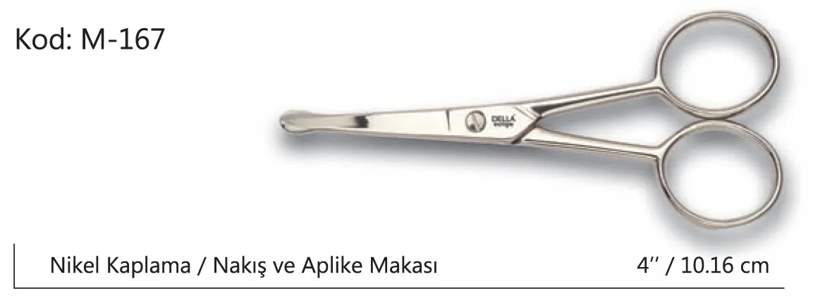 Europe Aplike Ve Nakış Makası Kıvrık Küt Uçlu No:4 10,16 Cm - Lisinya