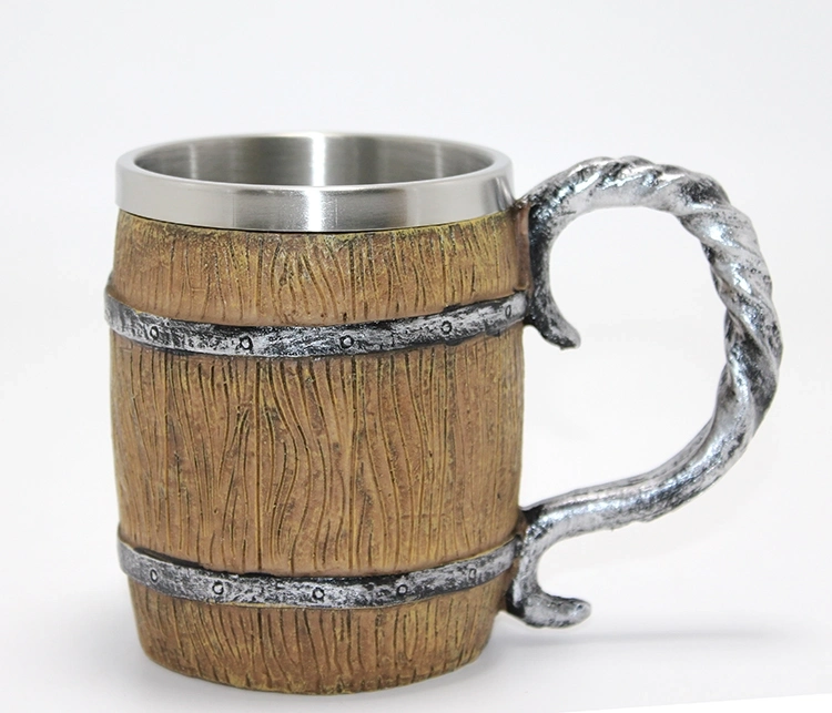 Fıçı Tasarımı 3d Kabartmalı Paslanmaz Çelik Kupa Bardak Alk4385 - Lisinya