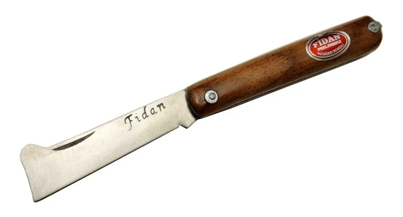 Fidan As 20 Kahverengi Bahçe Aşı Çakısı 18,5cm - Manuel, Ahşap Sap - Lisinya