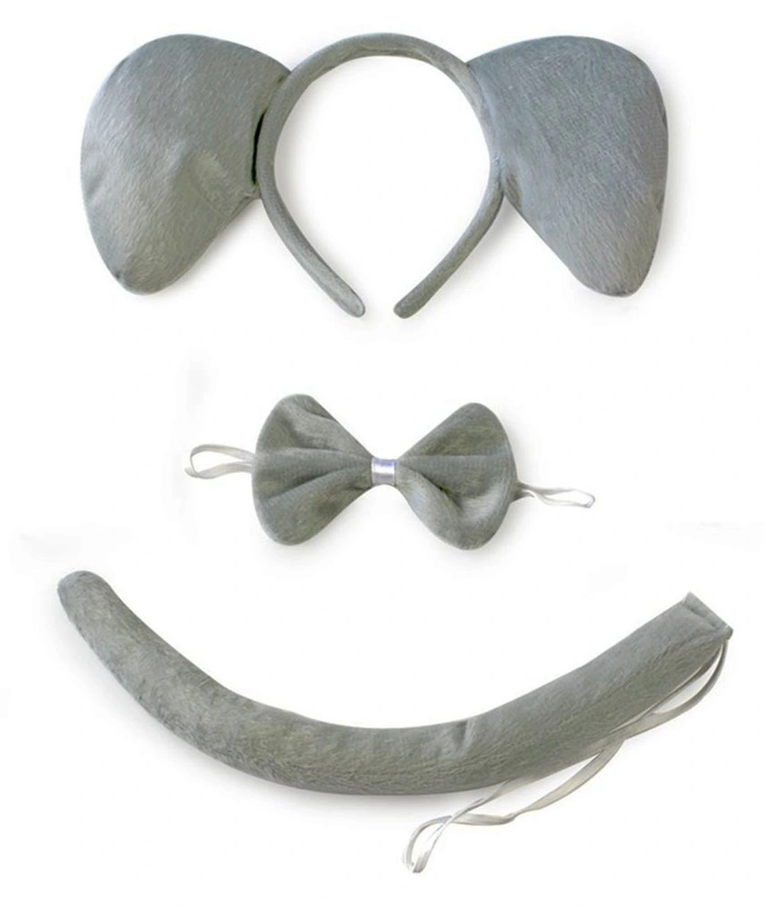 Fil Kostümü Aksesuar Seti 3 Lü - Taç Papyon Kuyruk - Lisinya