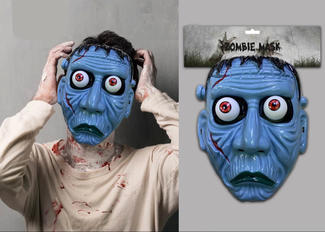 Frankenstein Temalı Sallanan Oynar Gözlü Maske - Lisinya