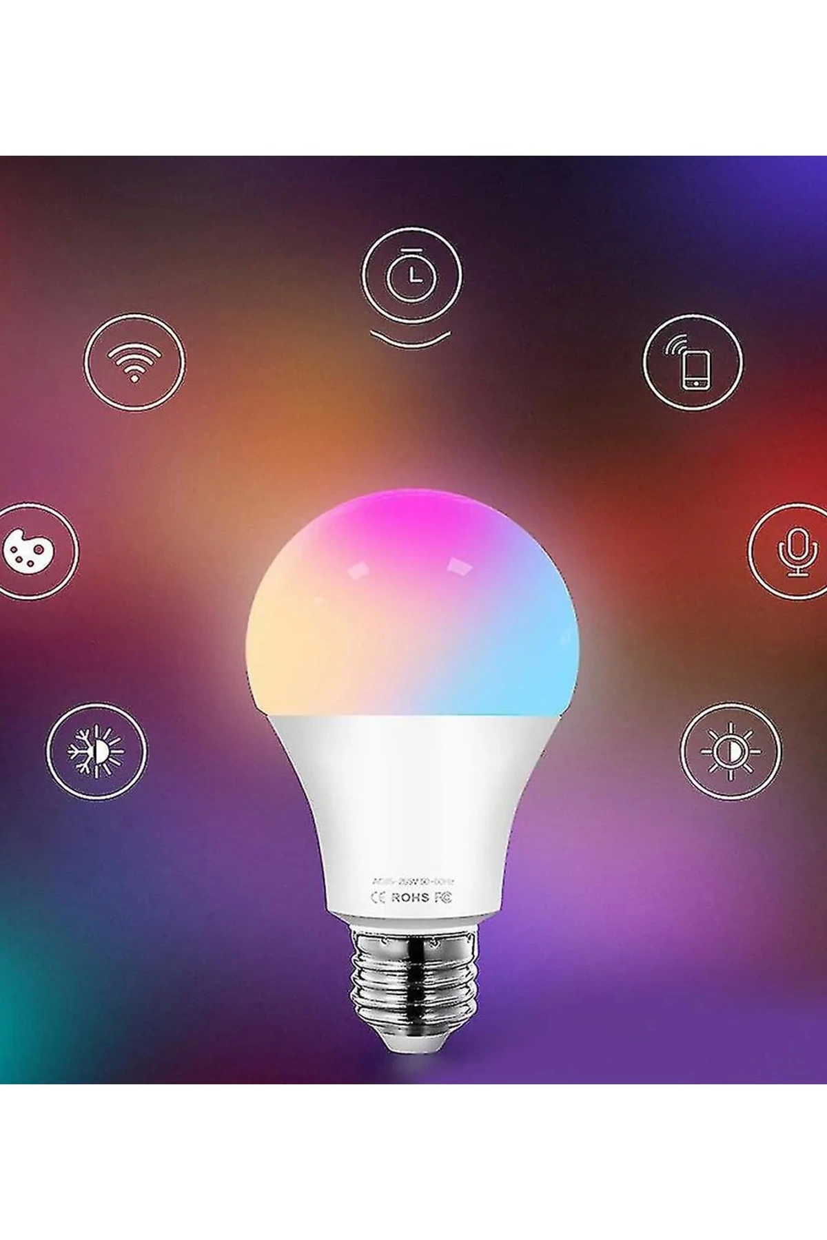 Akıllı Rgb Led Lamba Ampul 9w 50hz 800 Lümen - Lisinya Akıllı Rgb Led Lamba Ampul 9w 50hz 800 Lümen - Lisinya