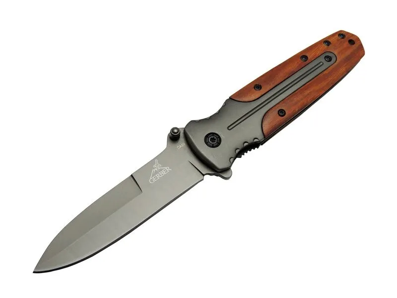 Gb Da59 Avcı Tip Kamp Çakısı 21 Cm - Metal Ampamp Ahşap Sap, Kemerlikli - Lisinya Gb Da59 Avcı Tip Kamp Çakısı 21 Cm - Metal Ampamp Ahşap Sap, Kemerlikli - Lisinya