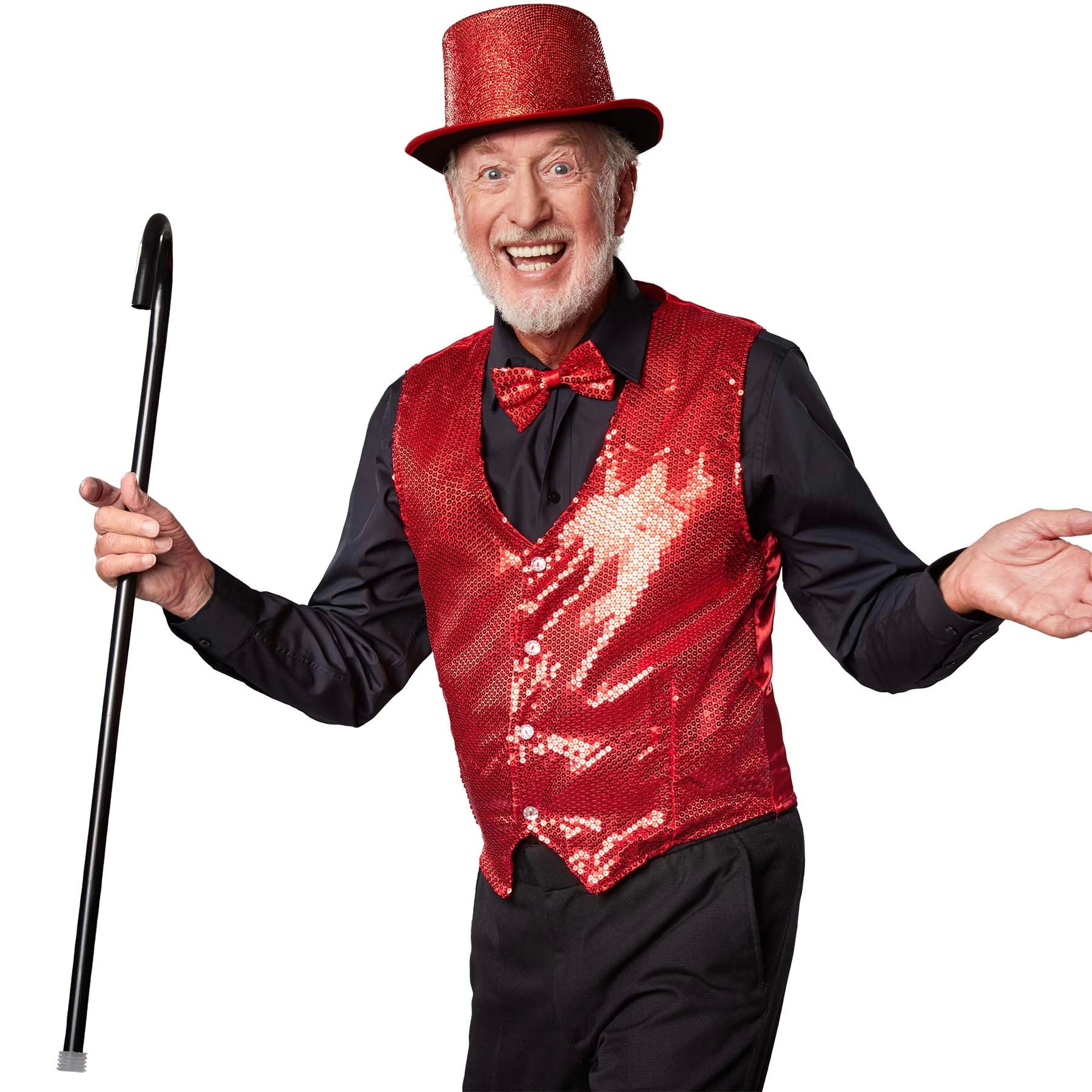 Gece Işıltısı Kırmızı Payetli Pullu Papyon 7x2 Cm - Lisinya