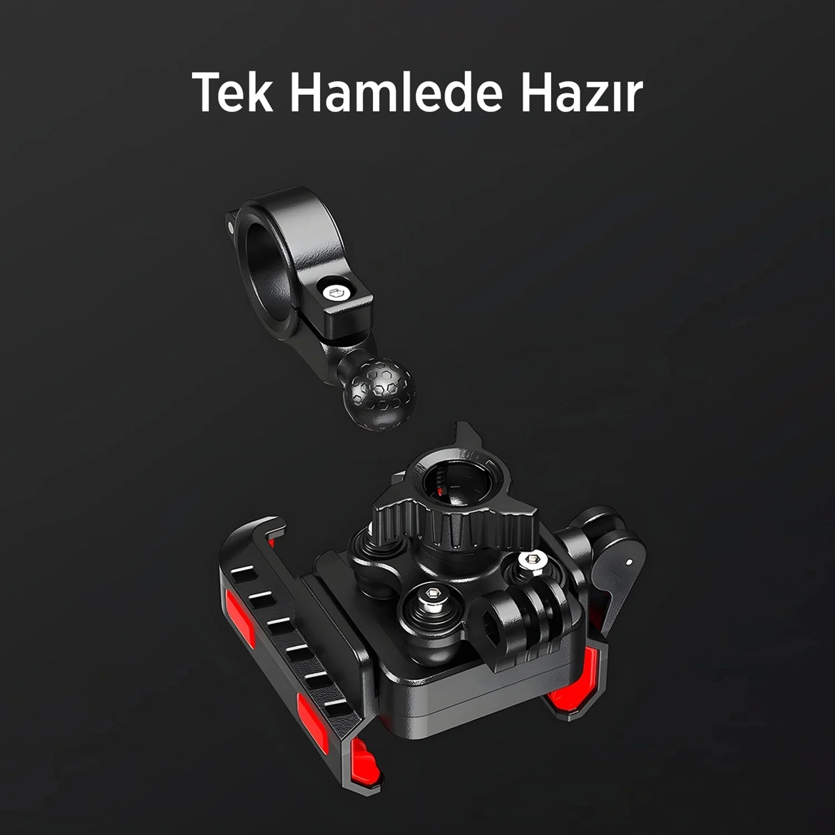 Gidon Bağlantılı 360° Derece Ayarlanabilir 3.5”-7.2” Uyumlu Motosiklet Bisiklet Telefon Tutucu - Lisinya Gidon Bağlantılı 360° Derece Ayarlanabilir 3.5”-7.2” Uyumlu Motosiklet Bisiklet Telefon Tutucu - Lisinya