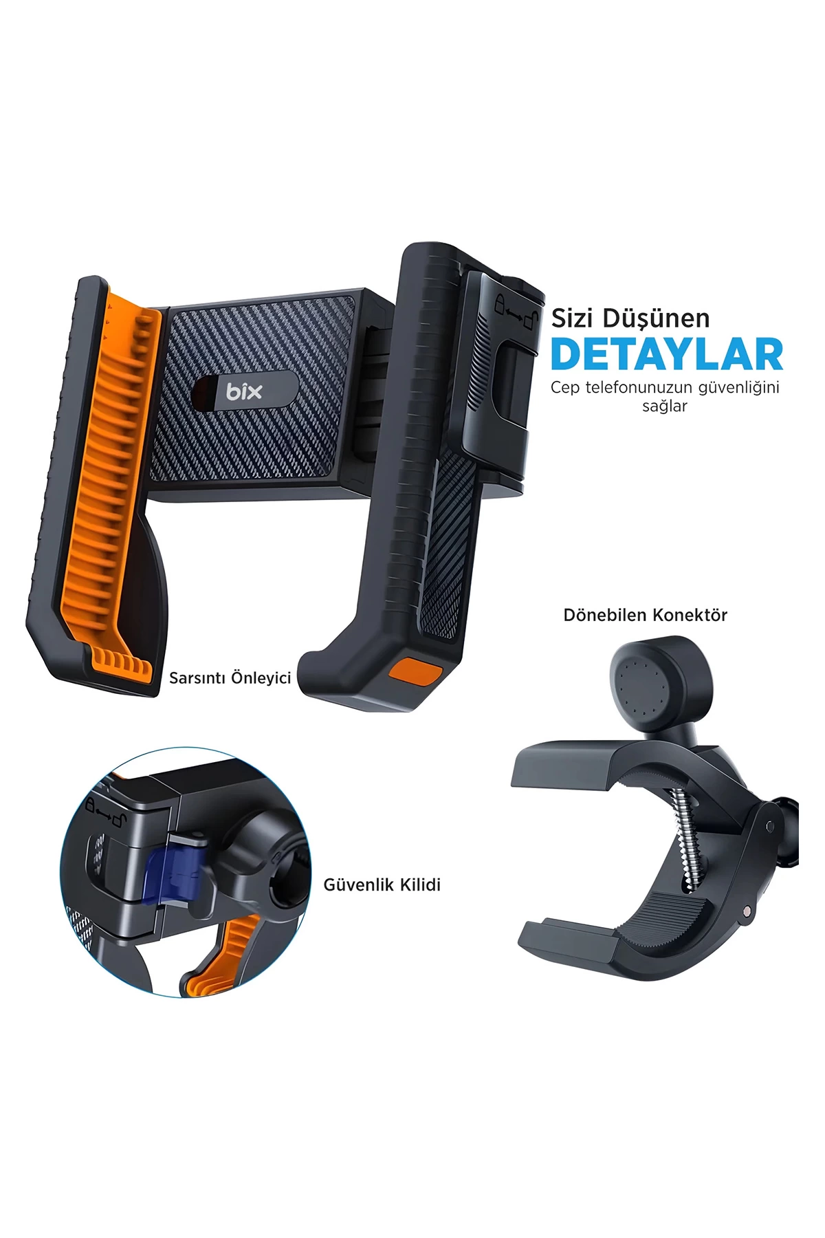 Gidon Bağlantılı Bisiklet Motosiklet İçin Esnek Abs 4-7.8″ İnç Telefon Tutucu 360° Dönebilen Tasarım - Lisinya Gidon Bağlantılı Bisiklet Motosiklet İçin Esnek Abs 4-7.8″ İnç Telefon Tutucu 360° Dönebilen Tasarım - Lisinya