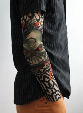 Giyilebilir Kol Dövmesi Çorap Dövme 3d Baskılı Kol Bacak Dövme 2 Adet Model 18 - Lisinya