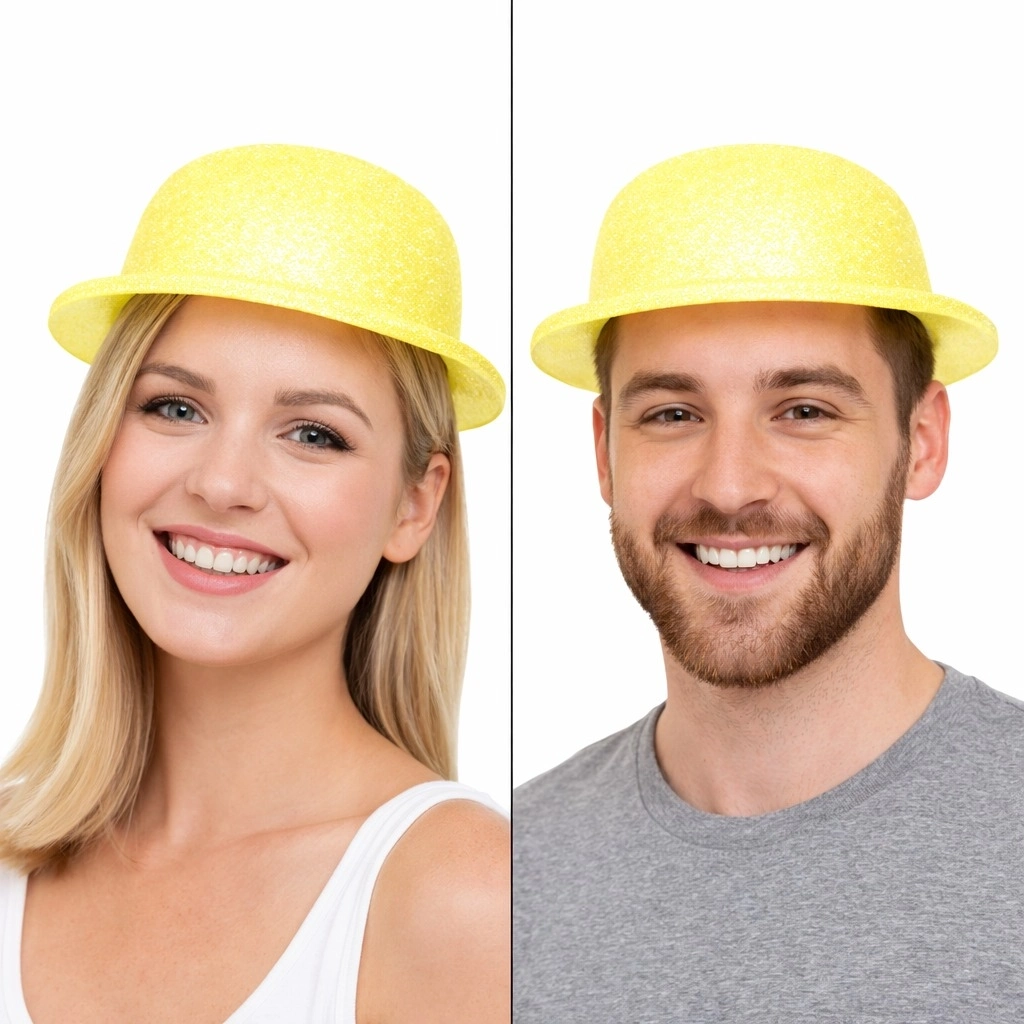 Glitter Simli Melon Şapka 9’lu Set - 9 Renk Parti Ve Kostüm Şapkası - Lisinya