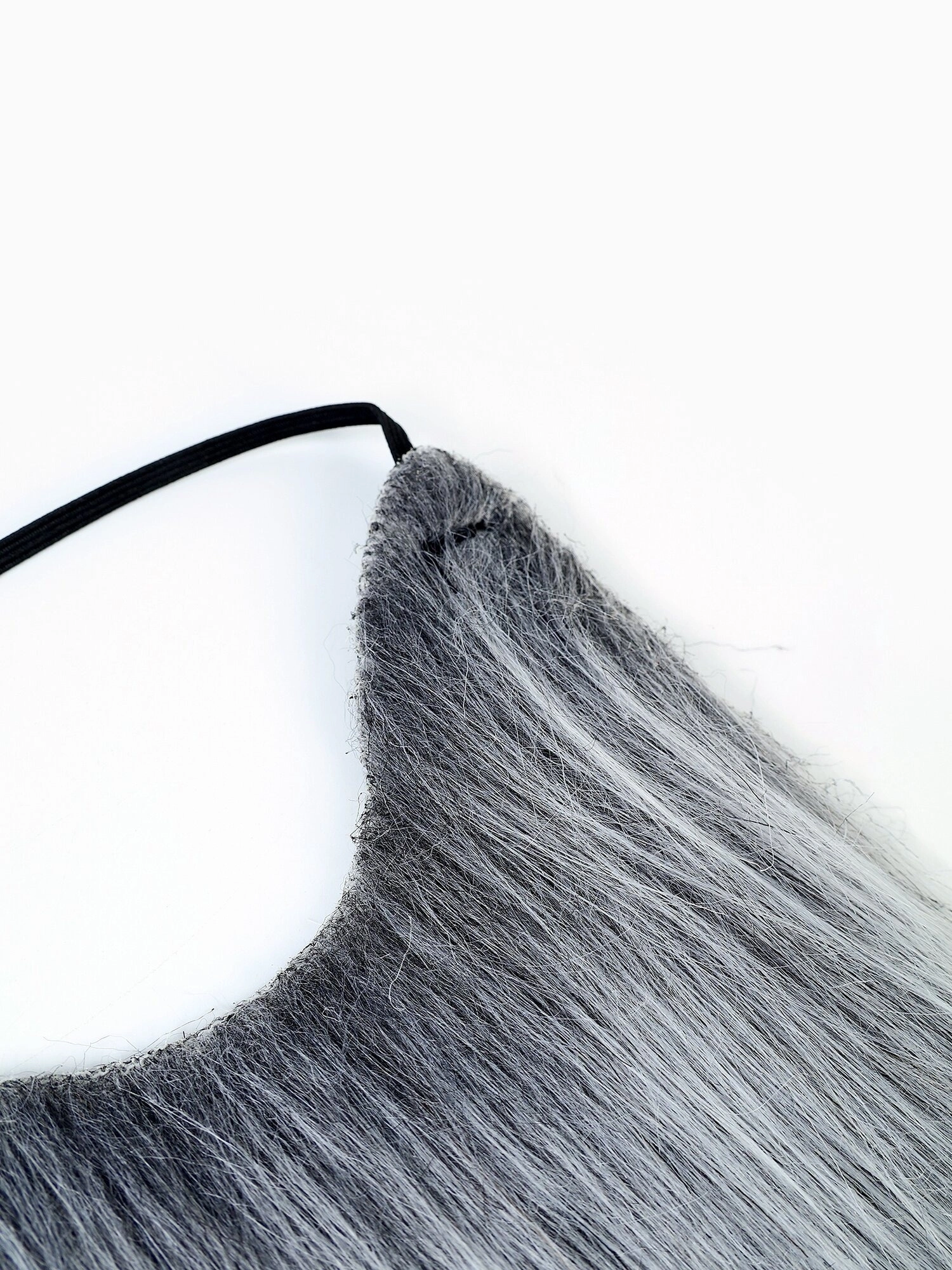 Gri Renk Lastikli Uzun Takma Sakal 40 Cm - Lisinya