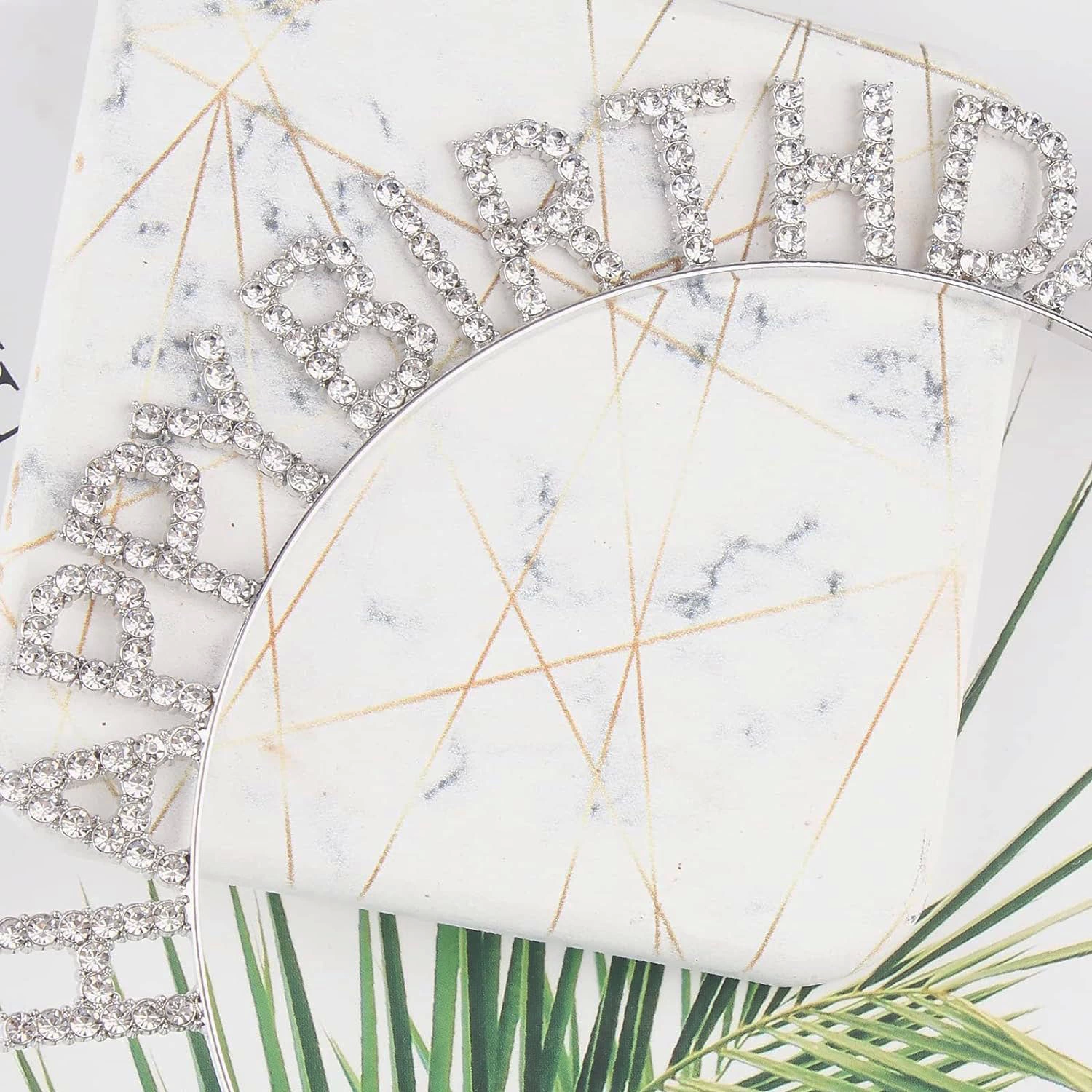 Gümüş Kristal Taşlı Happy Birthday Doğum Günü Tacı İthal Ürün A Kalite 17x16 Cm - Lisinya Gümüş Kristal Taşlı Happy Birthday Doğum Günü Tacı İthal Ürün A Kalite 17x16 Cm - Lisinya